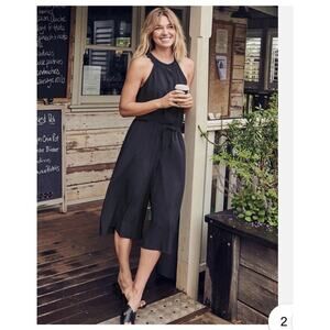 mercer ebay jumpsuit cropped black woman size 6 athleta new with tags preppy